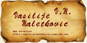 Vasilije Maletković vizit kartica